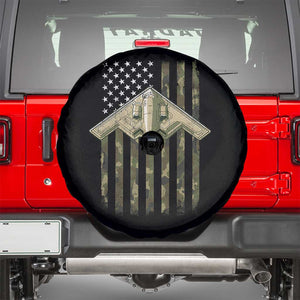 Retro Camo B2 Spirit Spare Tire Cover B-2 Bomber Stealth Aircraft Camouflage US Flag Patriotic TS10 Black Print Your Wear