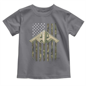 Retro Camo B2 Spirit Toddler T Shirt B-2 Bomber Stealth Aircraft Camouflage US Flag Patriotic TS10 Charcoal Print Your Wear