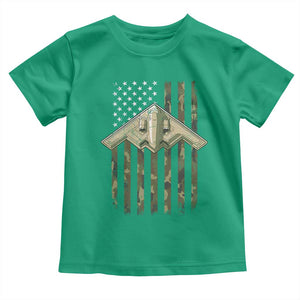 Retro Camo B2 Spirit Toddler T Shirt B-2 Bomber Stealth Aircraft Camouflage US Flag Patriotic TS10 Irish Green Print Your Wear