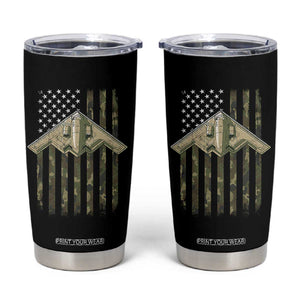 Retro Camo B2 Spirit Tumbler Cup B-2 Bomber Stealth Aircraft Camouflage US Flag Patriotic TS10 Black Print Your Wear