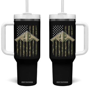 Retro Camo B2 Spirit Tumbler With Handle B-2 Bomber Stealth Aircraft Camouflage US Flag Patriotic TS10 One Size: 40 oz Black Print Your Wear