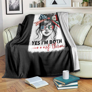 American Mexican Roots Throw Blanket Messy Bun Mexico America Half American Flag TS10 Print Your Wear