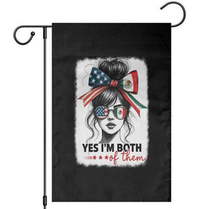 American Mexican Roots Garden Flag Messy Bun Mexico America Half American Flag TS10 Black Print Your Wear