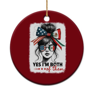 American Mexican Roots Ceramic Ornament Messy Bun Mexico America Half American Flag TS10 1pc Red Print Your Wear
