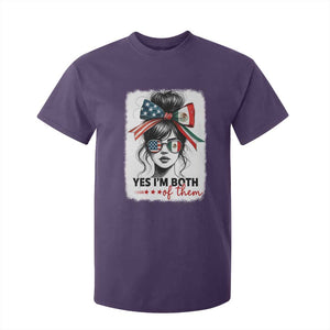 American Mexican Roots T Shirt For Kid Messy Bun Mexico America Half American Flag TS10 Purple Print Your Wear