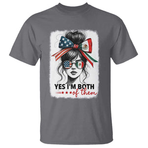 American Mexican Roots T Shirt Messy Bun Mexico America Half American Flag TS10 Charcoal Print Your Wear