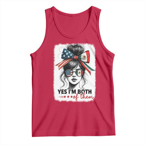 American Mexican Roots Tank Top Messy Bun Mexico America Half American Flag TS10 Red Print Your Wear