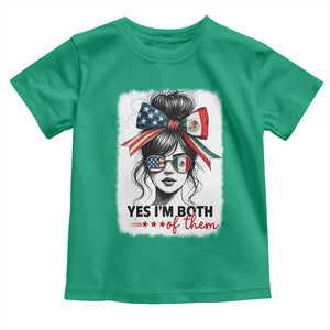 American Mexican Roots Toddler T Shirt Messy Bun Mexico America Half American Flag TS10 Irish Green Print Your Wear
