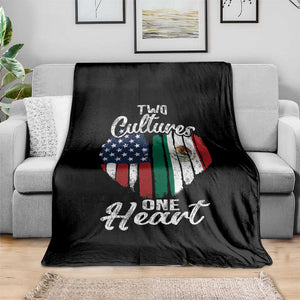 Mexican Roots Throw Blanket Mexican American Flag Two Cultures One Heart TS10 Print Your Wear