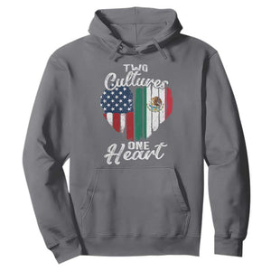 Mexican Roots Hoodie Mexican American Flag Two Cultures One Heart TS10 Charcoal Print Your Wear