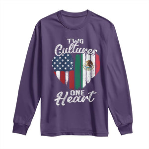 Mexican Roots Long Sleeve Shirt Mexican American Flag Two Cultures One Heart TS10 Purple Print Your Wear