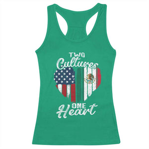 Mexican Roots Racerback Tank Top Mexican American Flag Two Cultures One Heart TS10 Irish Green Print Your Wear