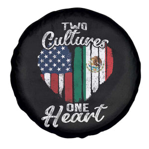 Mexican Roots Spare Tire Cover Mexican American Flag Two Cultures One Heart TS10 Print Your Wear