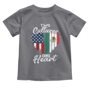 Mexican Roots Toddler T Shirt Mexican American Flag Two Cultures One Heart TS10 Charcoal Print Your Wear