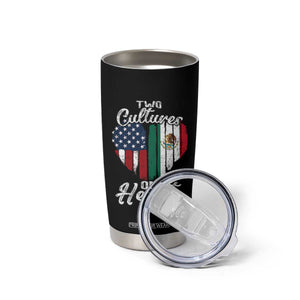 Mexican Roots Tumbler Cup Mexican American Flag Two Cultures One Heart TS10 Print Your Wear