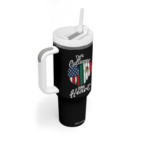 Mexican Roots Tumbler With Handle Mexican American Flag Two Cultures One Heart TS10 Print Your Wear