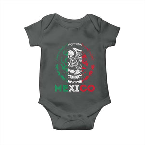 Mexico Coat of Arms Baby Onesie Eagle Mexican Flag Mexico Heritage Roots TS10 Dark Heather Print Your Wear