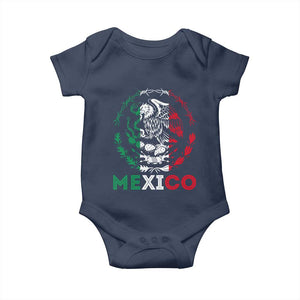 Mexico Coat of Arms Baby Onesie Eagle Mexican Flag Mexico Heritage Roots TS10 Navy Print Your Wear