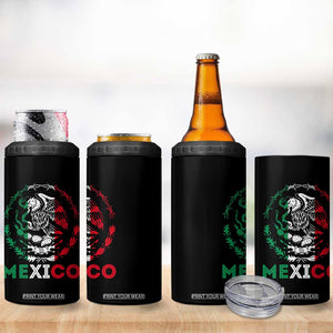 Mexico Coat of Arms 4 in 1 Can Cooler Tumbler Eagle Mexican Flag Mexico Heritage Roots TS10 Print Your Wear