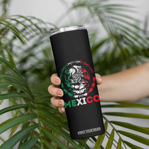 Mexico Coat of Arms Skinny Tumbler Eagle Mexican Flag Mexico Heritage Roots TS10 Print Your Wear