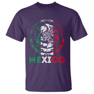 Mexico Coat of Arms T Shirt Eagle Mexican Flag Mexico Heritage Roots TS10 Purple Print Your Wear