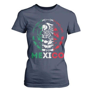 Mexico Coat of Arms T Shirt For Women Eagle Mexican Flag Mexico Heritage Roots TS10 Navy Print Your Wear
