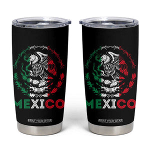 Mexico Coat of Arms Tumbler Cup Eagle Mexican Flag Mexico Heritage Roots TS10 Black Print Your Wear