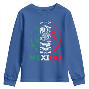 Mexico Coat of Arms Youth Sweatshirt Eagle Mexican Flag Mexico Heritage Roots TS10 Royal Blue Print Your Wear