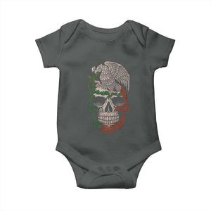 Mexico Coat of Arms Skull Baby Onesie Eagle Mexican Flag Mexico Heritage Roots TS10 Dark Heather Print Your Wear