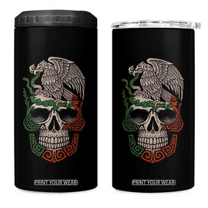 Mexico Coat of Arms Skull 4 in 1 Can Cooler Tumbler Eagle Mexican Flag Mexico Heritage Roots TS10 One Size: 16 oz Black Print Your Wear