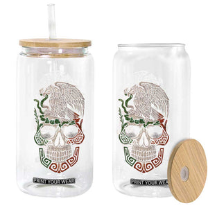 Mexico Coat of Arms Skull Glass Can Eagle Mexican Flag Mexico Heritage Roots TS10 Print Your Wear