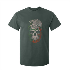 Mexico Coat of Arms Skull T Shirt For Kid Eagle Mexican Flag Mexico Heritage Roots TS10 Dark Forest Green Print Your Wear