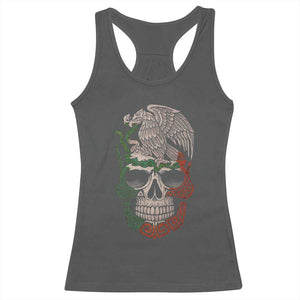Mexico Coat of Arms Skull Racerback Tank Top Eagle Mexican Flag Mexico Heritage Roots TS10 Dark Heather Print Your Wear