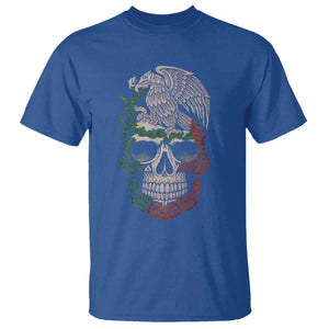 Mexico Coat of Arms Skull T Shirt Eagle Mexican Flag Mexico Heritage Roots TS10 Royal Blue Print Your Wear