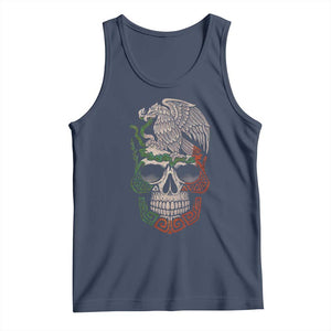 Mexico Coat of Arms Skull Tank Top Eagle Mexican Flag Mexico Heritage Roots TS10 Navy Print Your Wear
