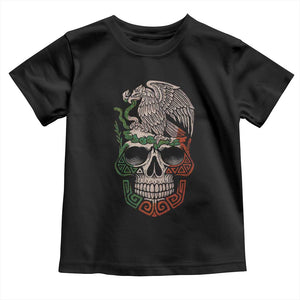 Mexico Coat of Arms Skull Toddler T Shirt Eagle Mexican Flag Mexico Heritage Roots TS10 Black Print Your Wear