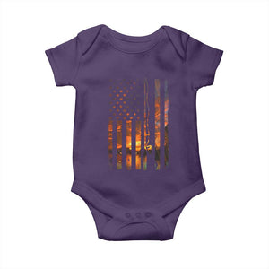 American Flag Fishing Baby Onesie Fish Fisher Fisherman Fishing Rod Sunset TS10 Purple Print Your Wear