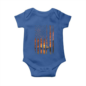 American Flag Fishing Baby Onesie Fish Fisher Fisherman Fishing Rod Sunset TS10 Royal Blue Print Your Wear