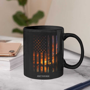 American Flag Fishing Coffee Mug Fish Fisher Fisherman Fishing Rod Sunset TS10 Print Your Wear
