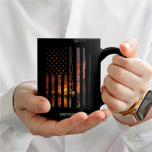 American Flag Fishing Coffee Mug Fish Fisher Fisherman Fishing Rod Sunset TS10 Print Your Wear
