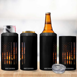 American Flag Fishing 4 in 1 Can Cooler Tumbler Fish Fisher Fisherman Fishing Rod Sunset TS10 Print Your Wear