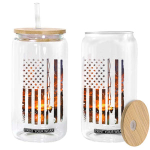 American Flag Fishing Glass Can Fish Fisher Fisherman Fishing Rod Sunset TS10 Print Your Wear