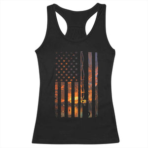 American Flag Fishing Racerback Tank Top Fish Fisher Fisherman Fishing Rod Sunset TS10 Black Print Your Wear