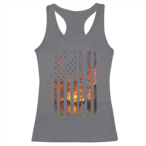 American Flag Fishing Racerback Tank Top Fish Fisher Fisherman Fishing Rod Sunset TS10 Charcoal Print Your Wear