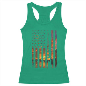 American Flag Fishing Racerback Tank Top Fish Fisher Fisherman Fishing Rod Sunset TS10 Irish Green Print Your Wear