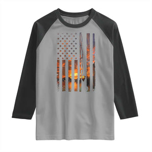 American Flag Fishing Raglan Shirt Fish Fisher Fisherman Fishing Rod Sunset TS10 Sport Gray Black Print Your Wear