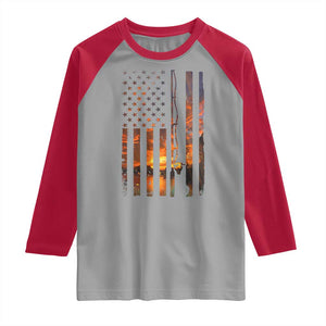 American Flag Fishing Raglan Shirt Fish Fisher Fisherman Fishing Rod Sunset TS10 Sport Gray Red Print Your Wear