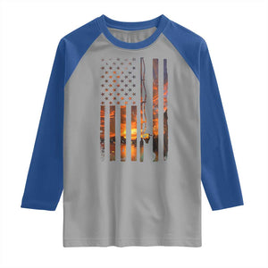 American Flag Fishing Raglan Shirt Fish Fisher Fisherman Fishing Rod Sunset TS10 Sport Gray Royal Print Your Wear