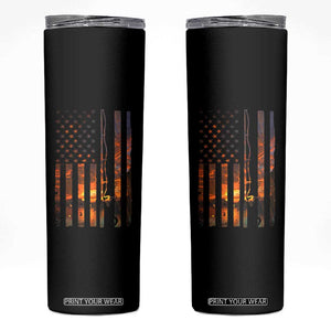 American Flag Fishing Skinny Tumbler Fish Fisher Fisherman Fishing Rod Sunset TS10 Black Print Your Wear