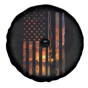 American Flag Fishing Spare Tire Cover Fish Fisher Fisherman Fishing Rod Sunset TS10 Print Your Wear